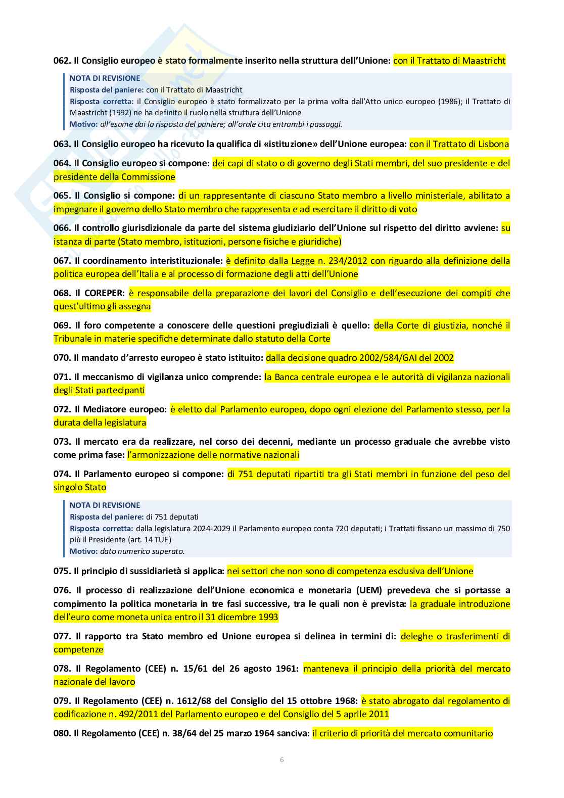 Diritto dell’Unione Europea  Pag. 6