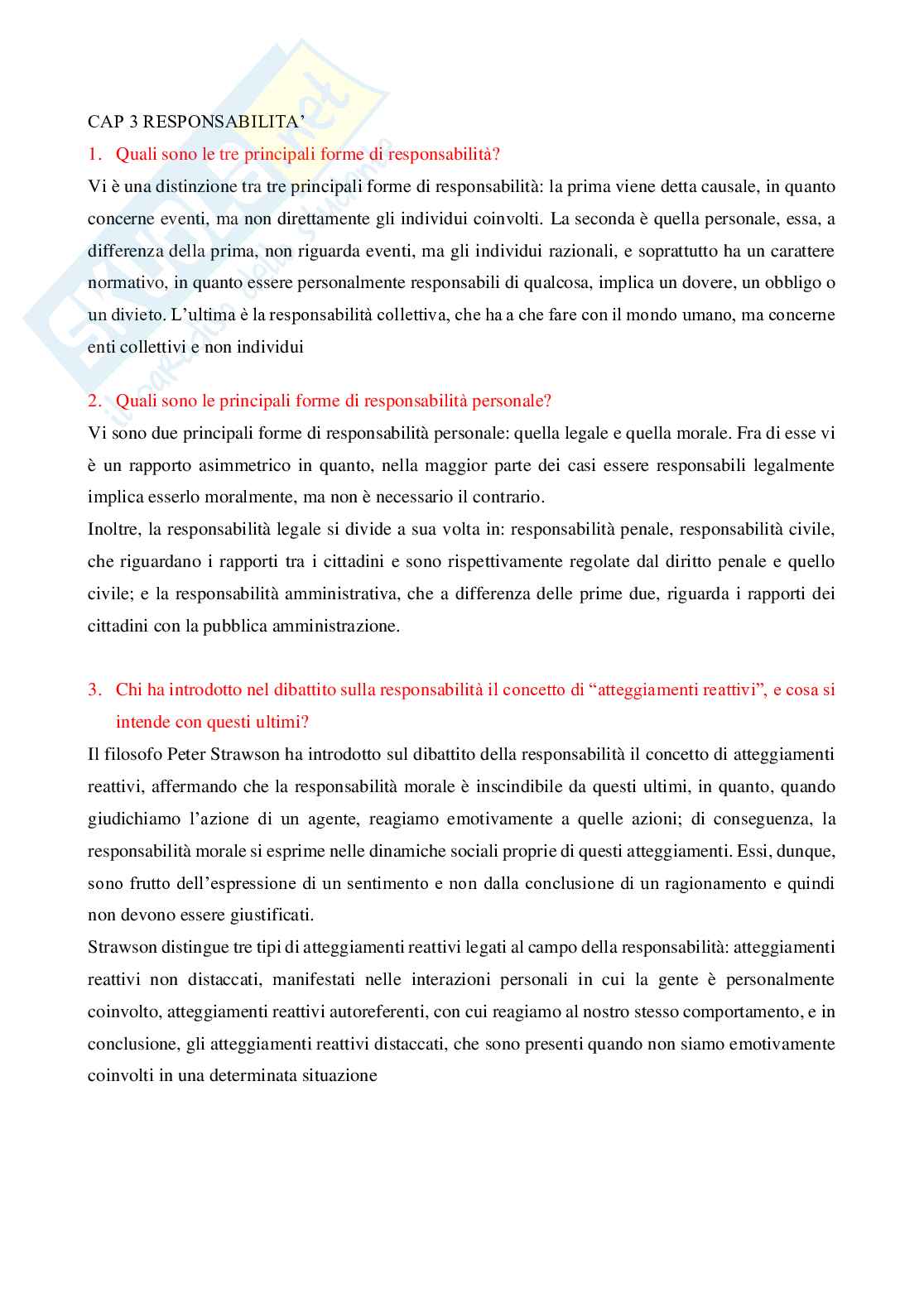 Domande d'esame Introduzione alla filosofia morale Pag. 2