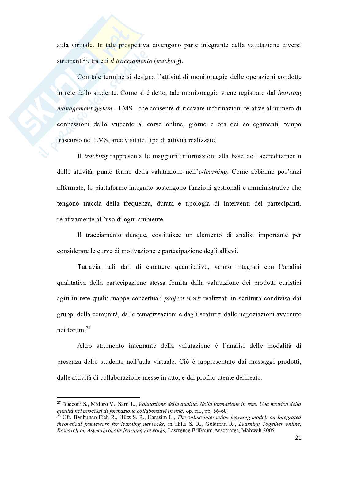 Nuova Frontiera dell’e-learning: peculiarità e prospettive future Pag. 21