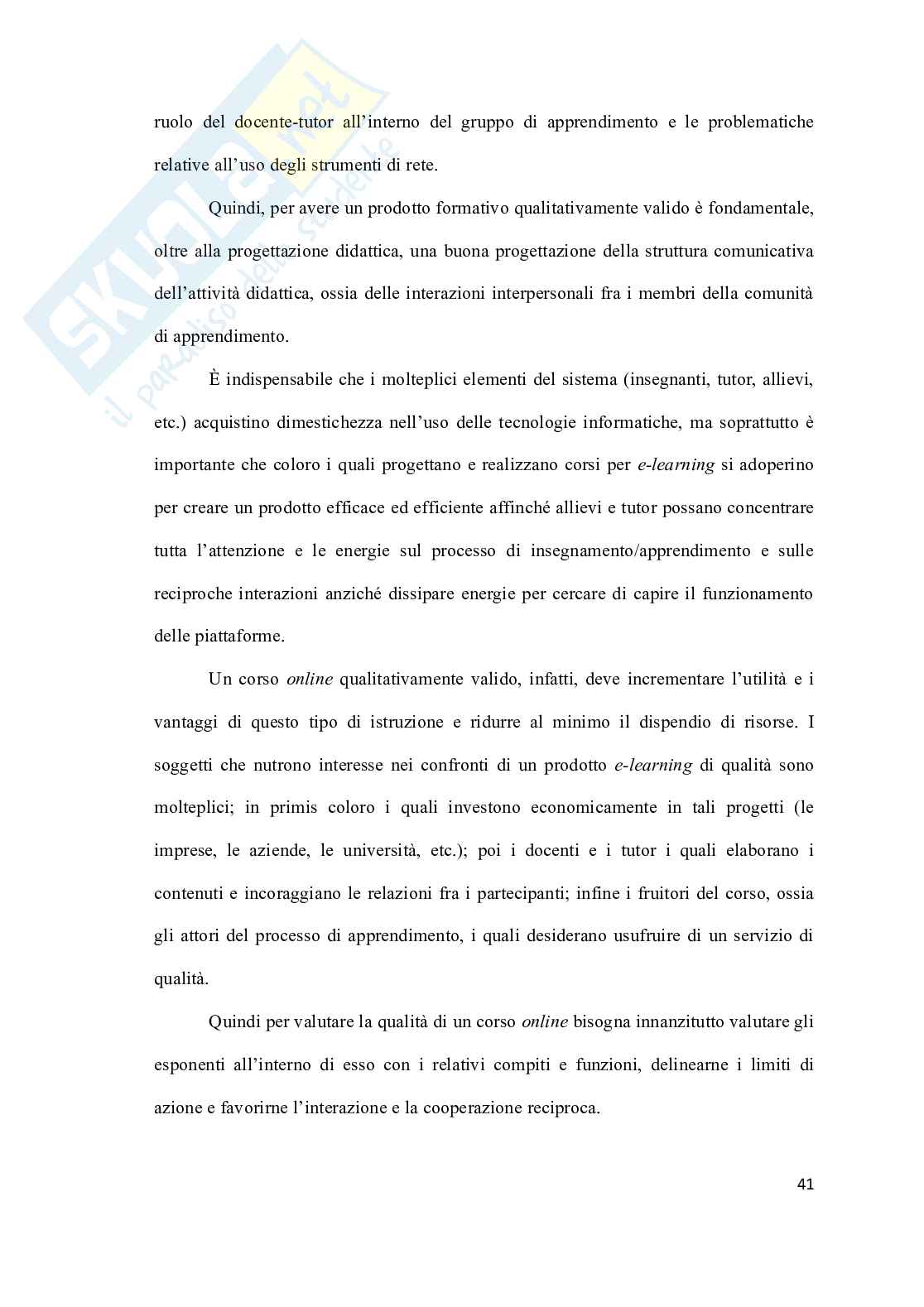 Nuova Frontiera dell’e-learning: peculiarità e prospettive future Pag. 41
