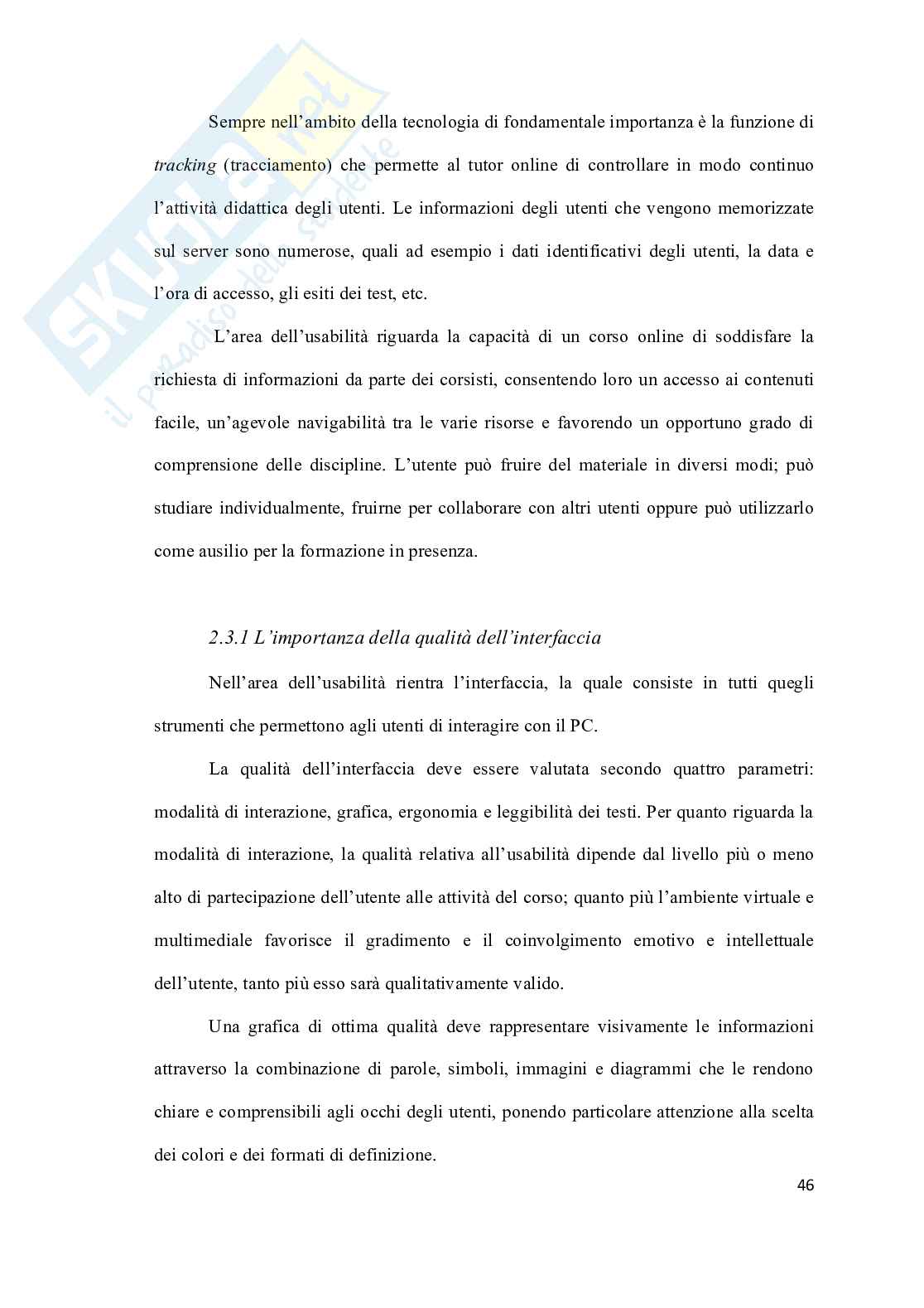 Nuova Frontiera dell’e-learning: peculiarità e prospettive future Pag. 46