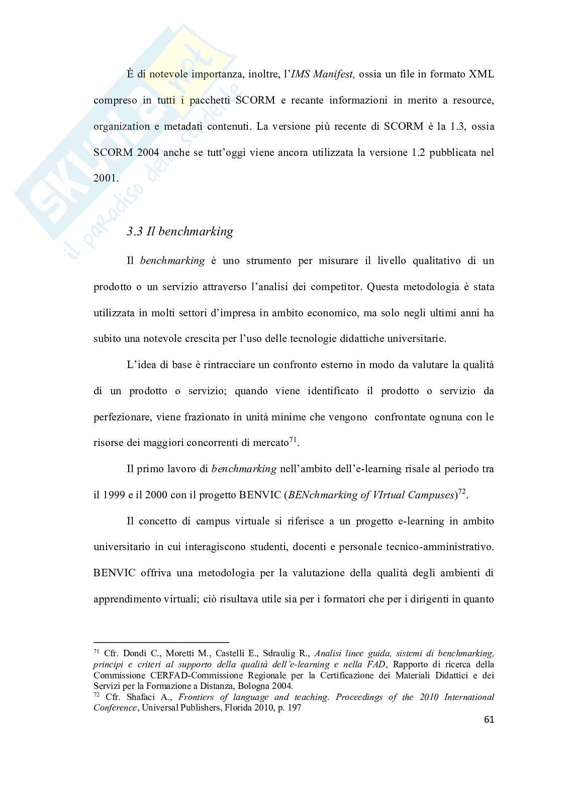 Nuova Frontiera dell’e-learning: peculiarità e prospettive future Pag. 61