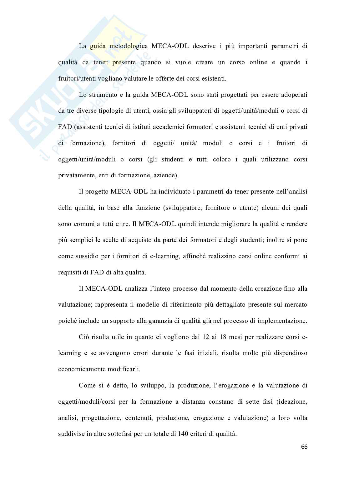 Nuova Frontiera dell’e-learning: peculiarità e prospettive future Pag. 66