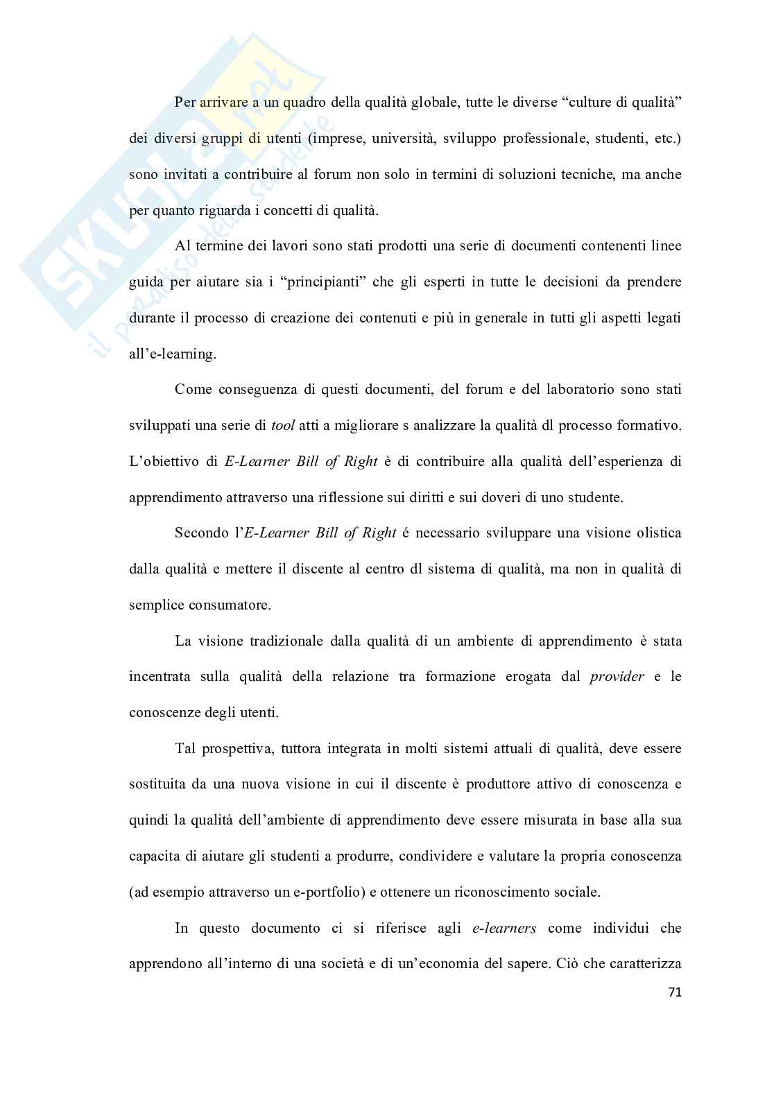 Nuova Frontiera dell’e-learning: peculiarità e prospettive future Pag. 71