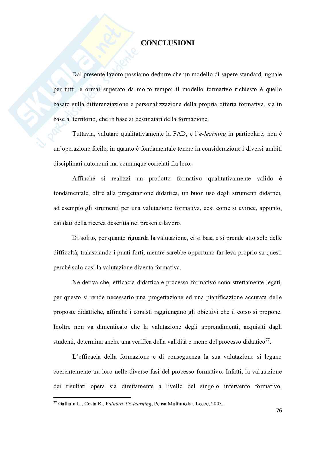 Nuova Frontiera dell’e-learning: peculiarità e prospettive future Pag. 76