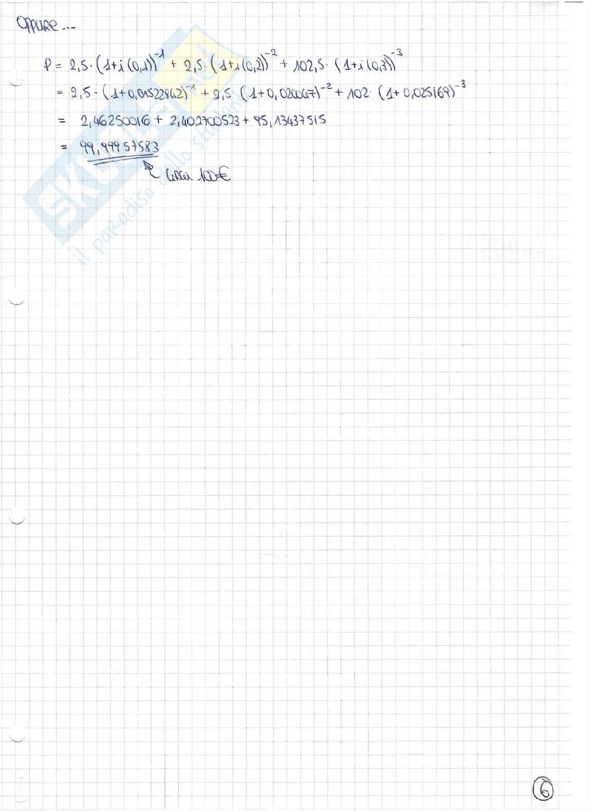 Esercizi di Matematica finanziaria Pag. 6