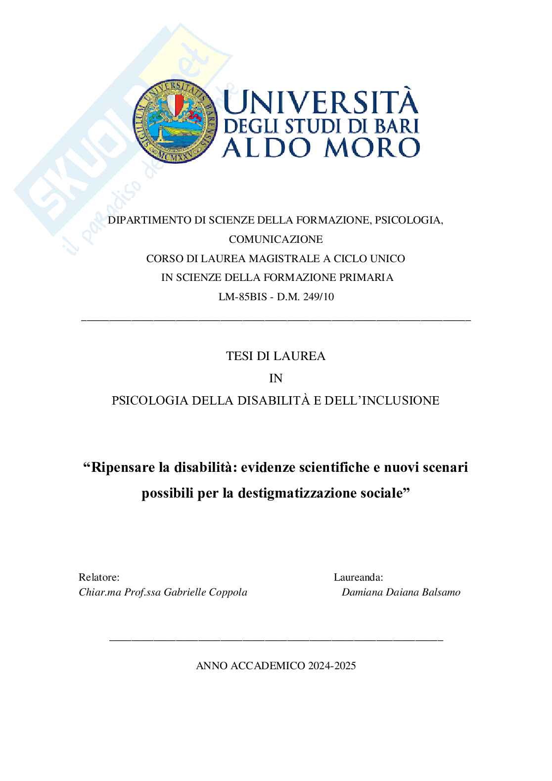 Ripensare la disabilità: evidenze scientifiche e nuovi scenari possibili per la destigmatizzazione sociale Pag. 1