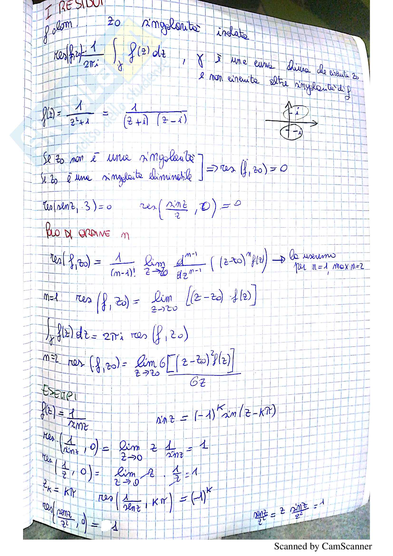 Residui: esempi Pag. 1