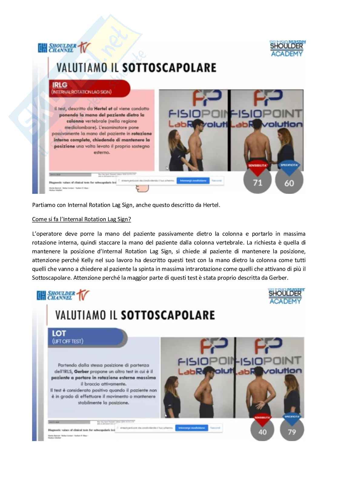Test ortopedici per le patologie di spalla Pag. 16