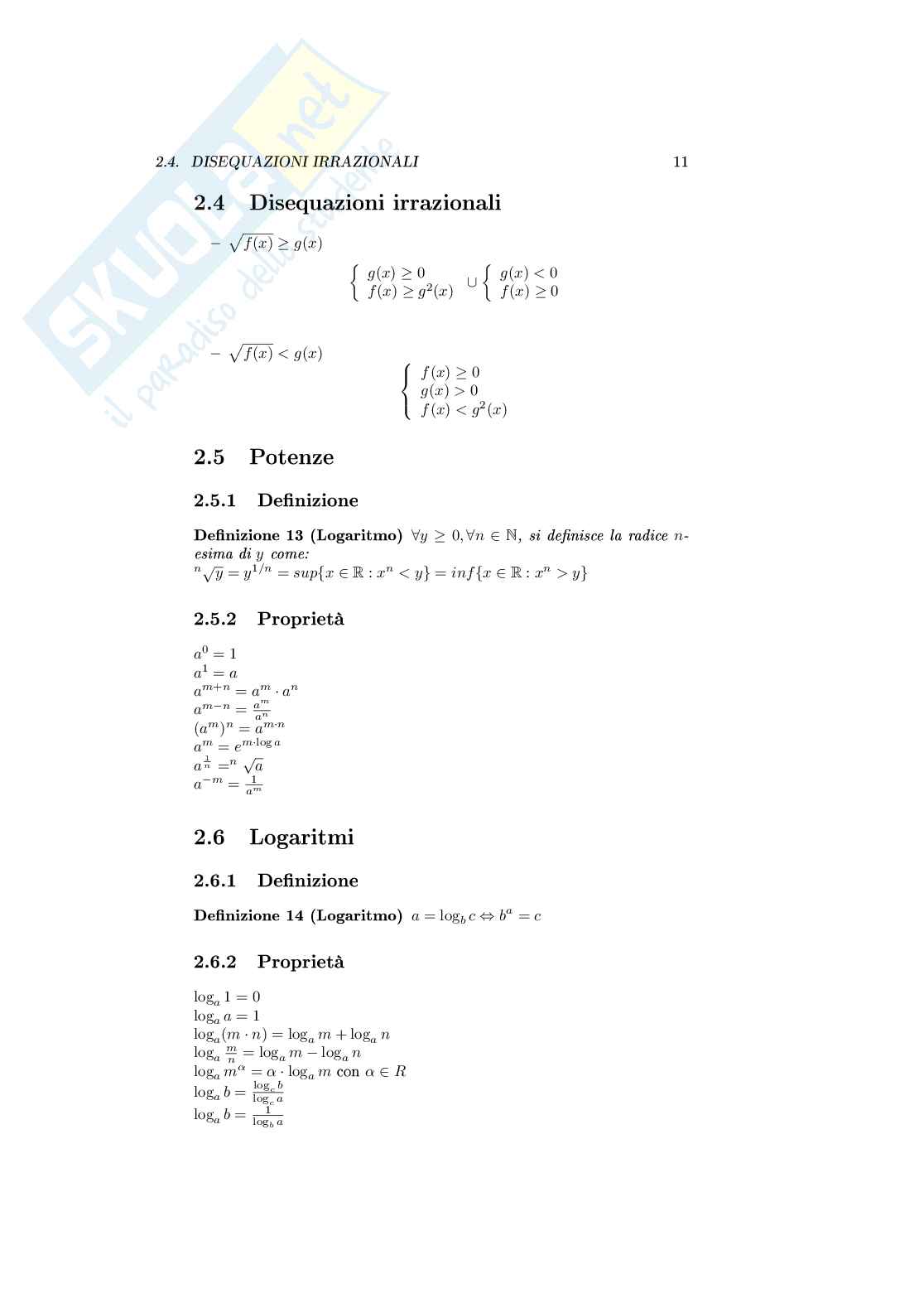 Formulario di matematica per l'esame di maturità Pag. 11