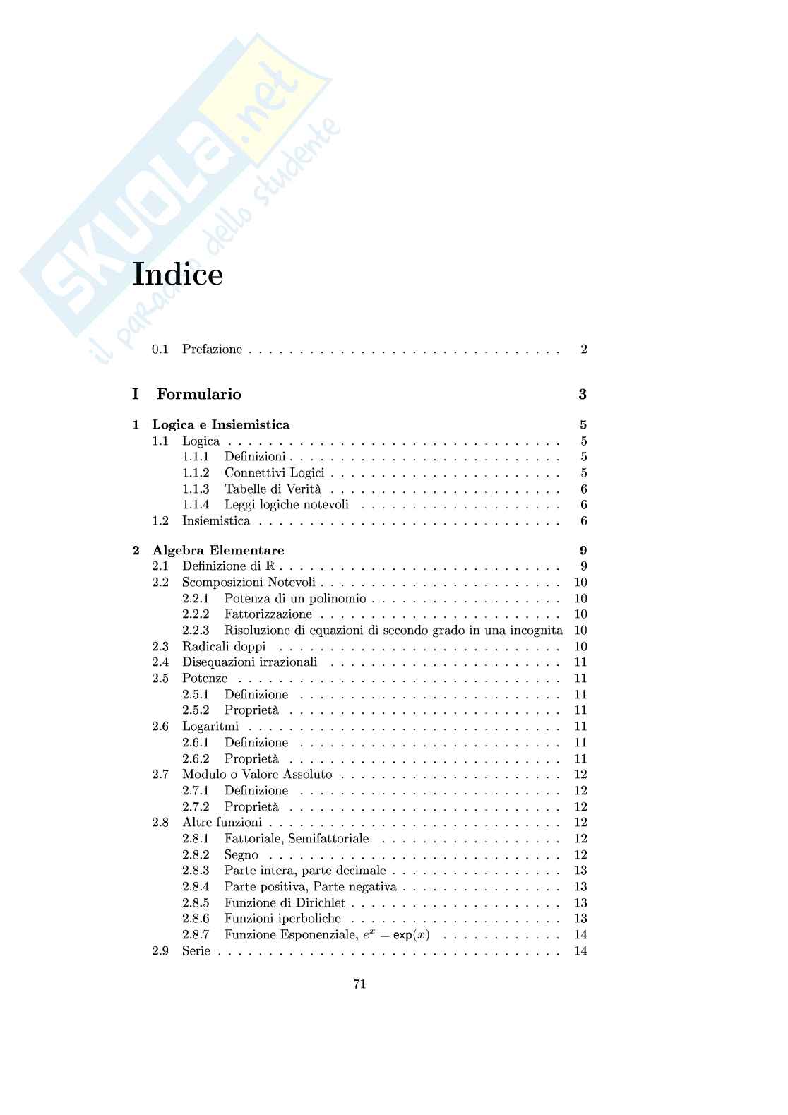 Formulario di matematica per l'esame di maturità Pag. 71