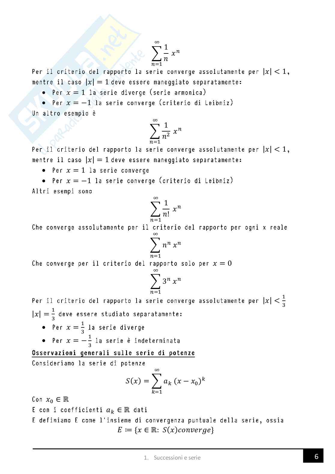 Riassunto esame Analisi 2, Prof. Loreti Paola, libro consigliato Elementi di analisi matematica 2, N. Fusco, P. Marcellini, C. Sbordone Pag. 6