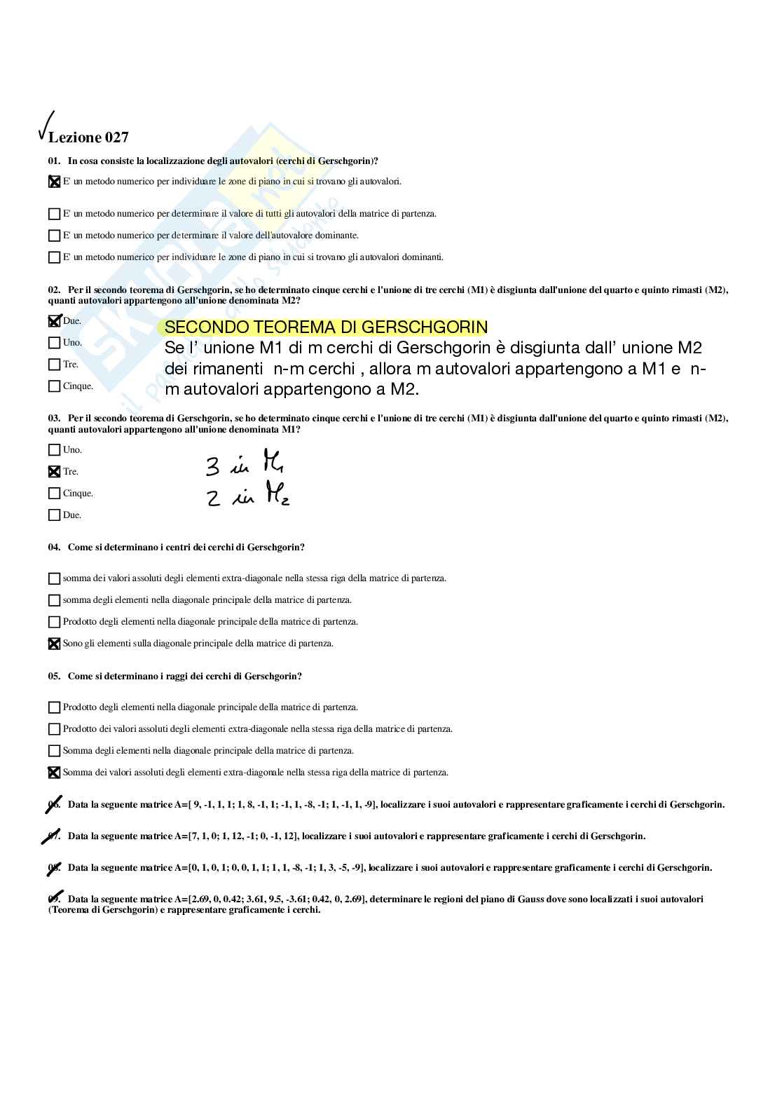 Paniere con risposte chiuse di Analisi numerica Pag. 41