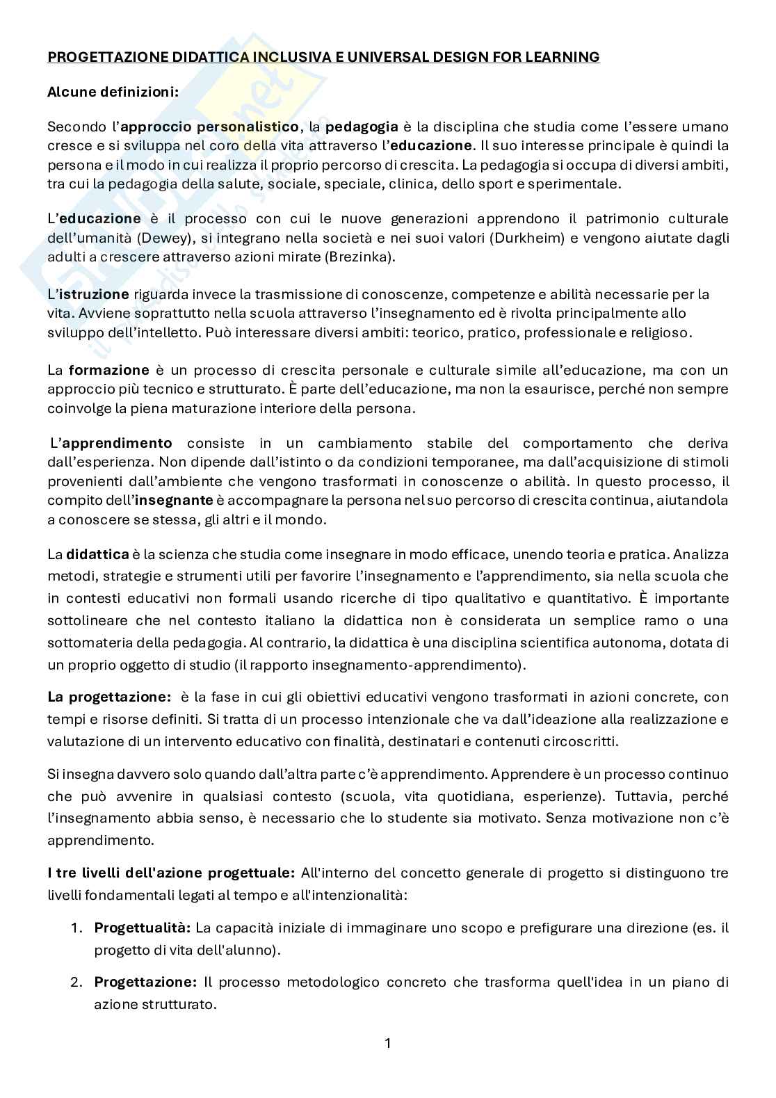 Progettazione didattica inclusiva e Universal Design for learning Pag. 1