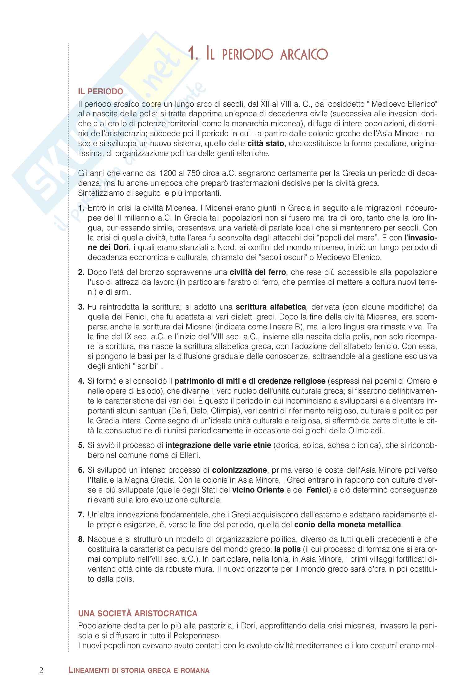 Lineamenti di storia greca e romana Pag. 2