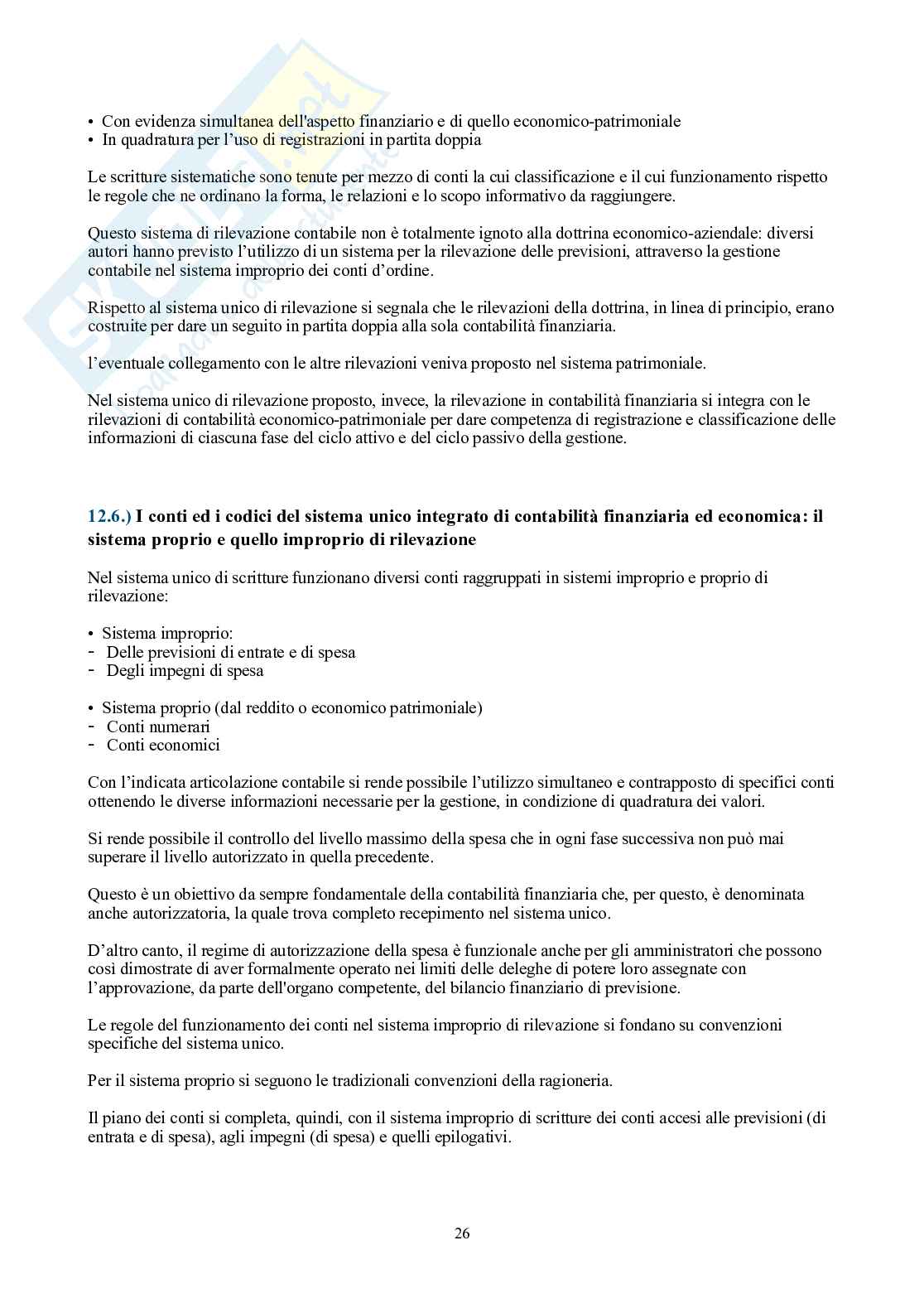 Ragioneria pubblica – Parte 2 – Teoria (bilancio pubblico, Sistema Unico, accrual) Pag. 26