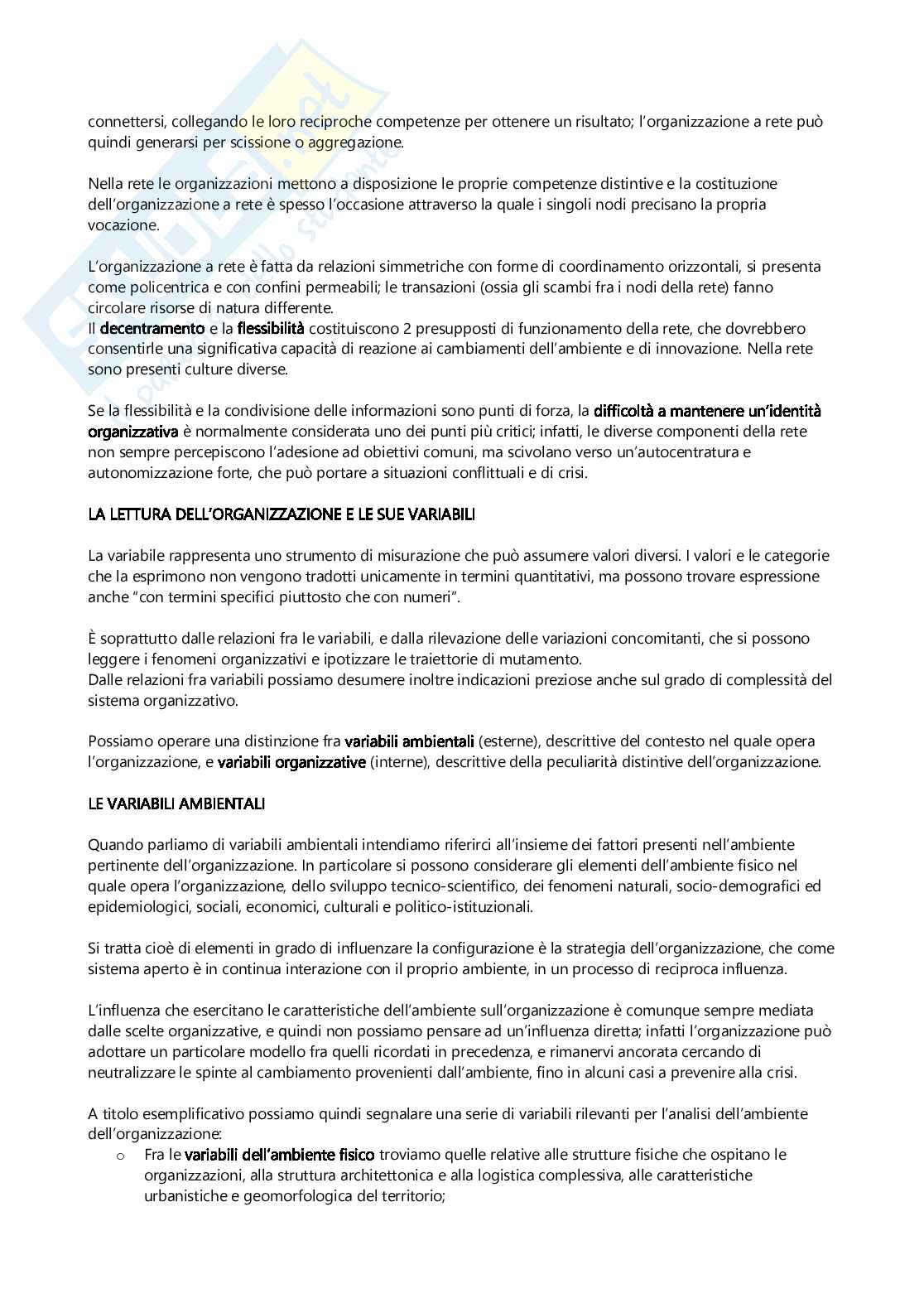 Riassunto esame Organizzazione e modelli dei servizi sociali, Prof. Carletti Elena, libro consigliato Sociologia dei servizi. Elementi di organizzazione e programmazione, Giorgio Gosetti, Michele La Rosa Pag. 6