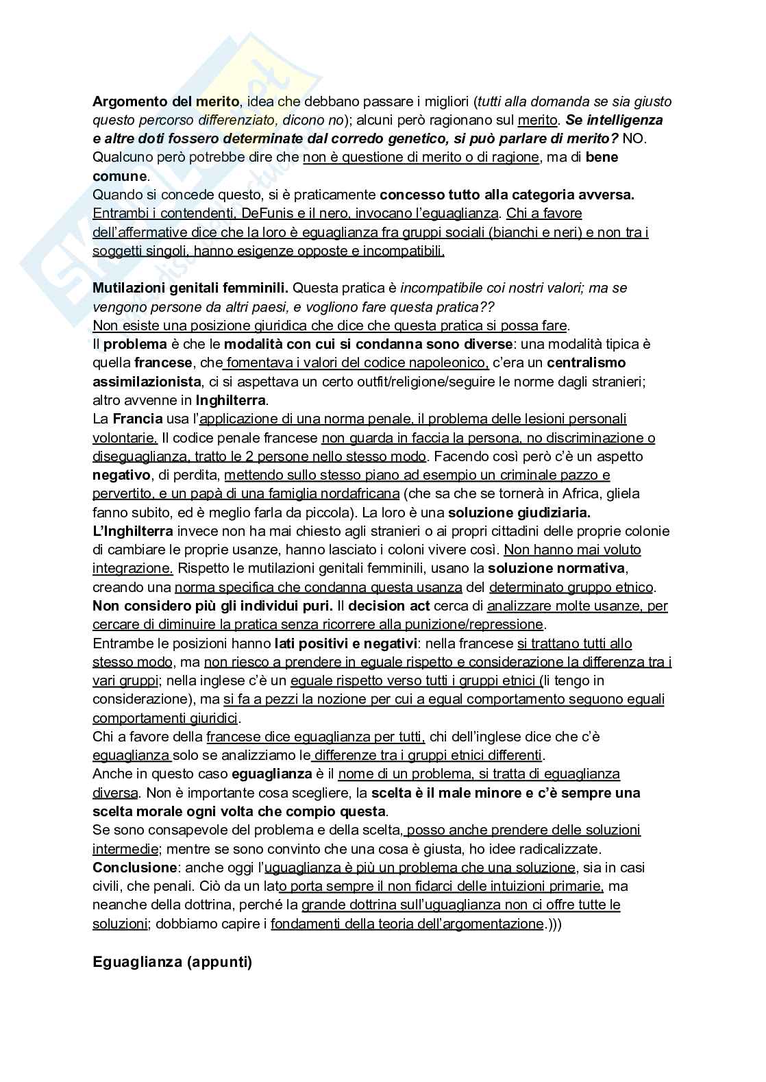 Riassunto esame Fondamenti dell'argomentazione normativa, Prof. Zanetti Gianfrancesco, libro consigliato Filosofia della vulnerabilità. Eguaglianza come prassi, Zanetti Pag. 2