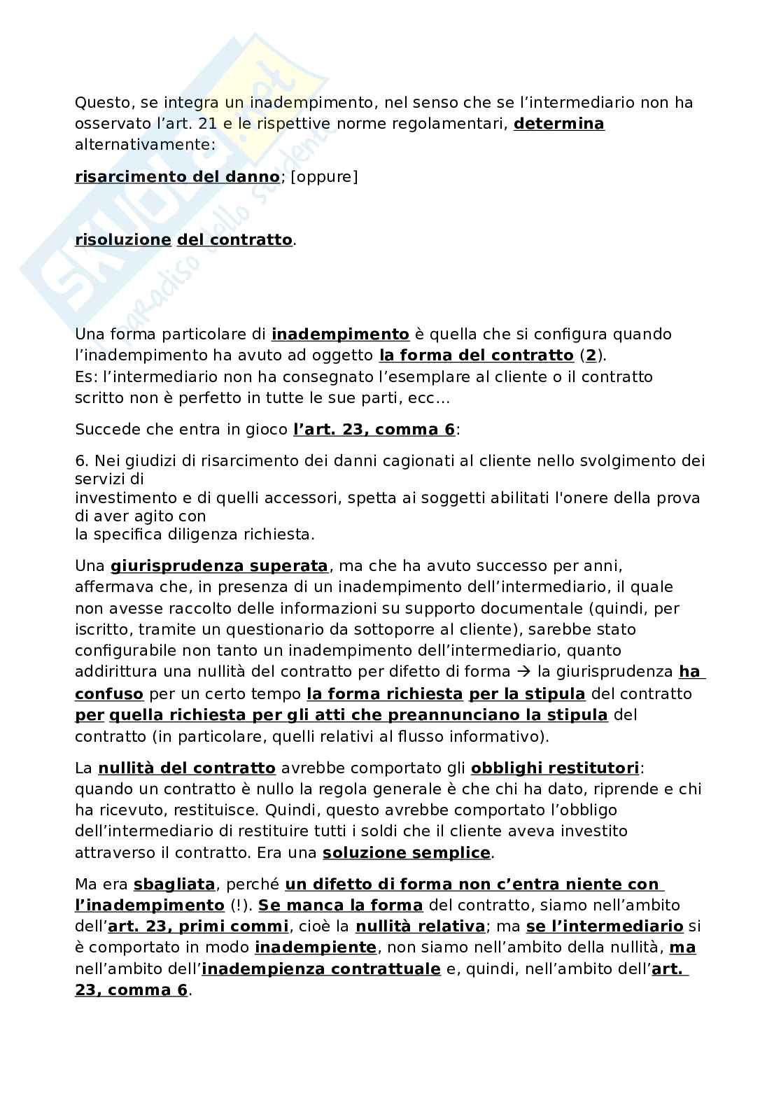 Riassunto esame di Diritto dei Mercati Finanziari, prof. Monteverde [parte 1] Pag. 66