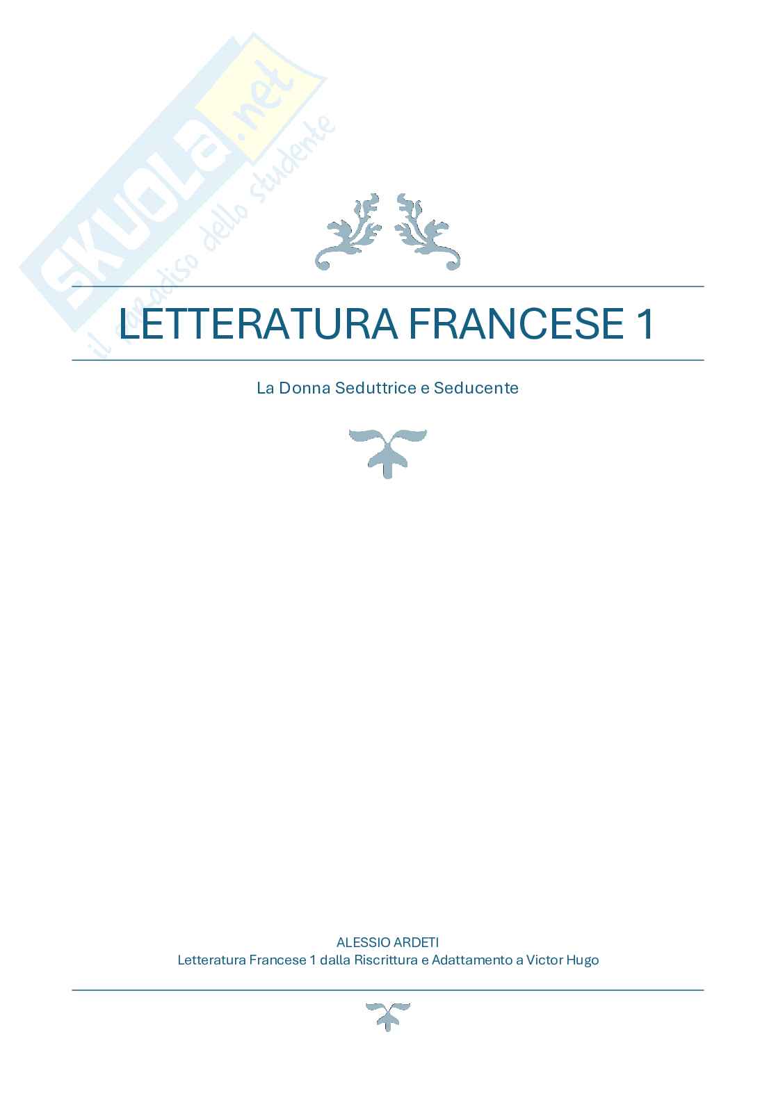 Letteratura francese Pag. 1