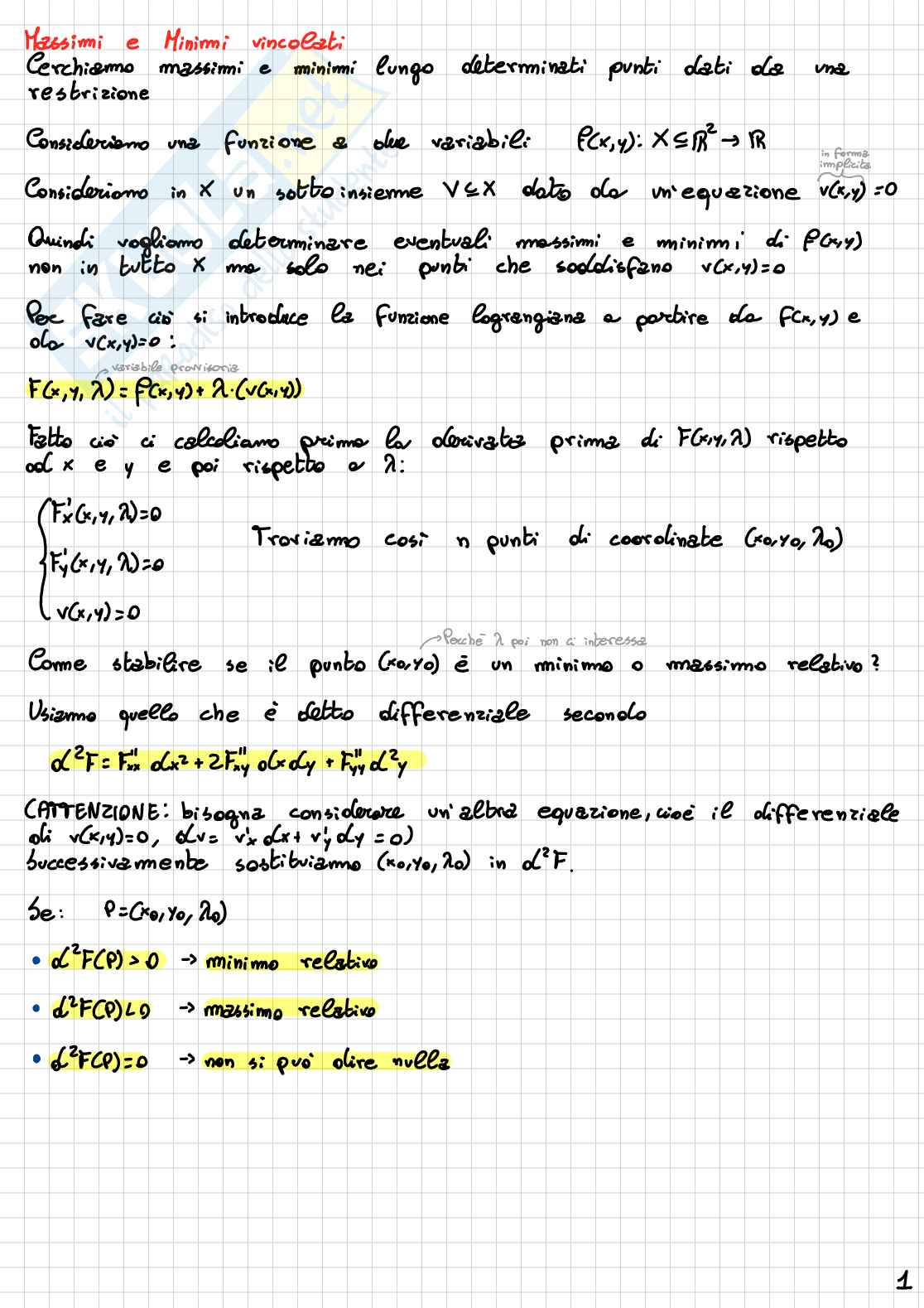 Appunti Seconda prova intercorso/Seconda parte scritto completo Analisi matematica 2 Pag. 1