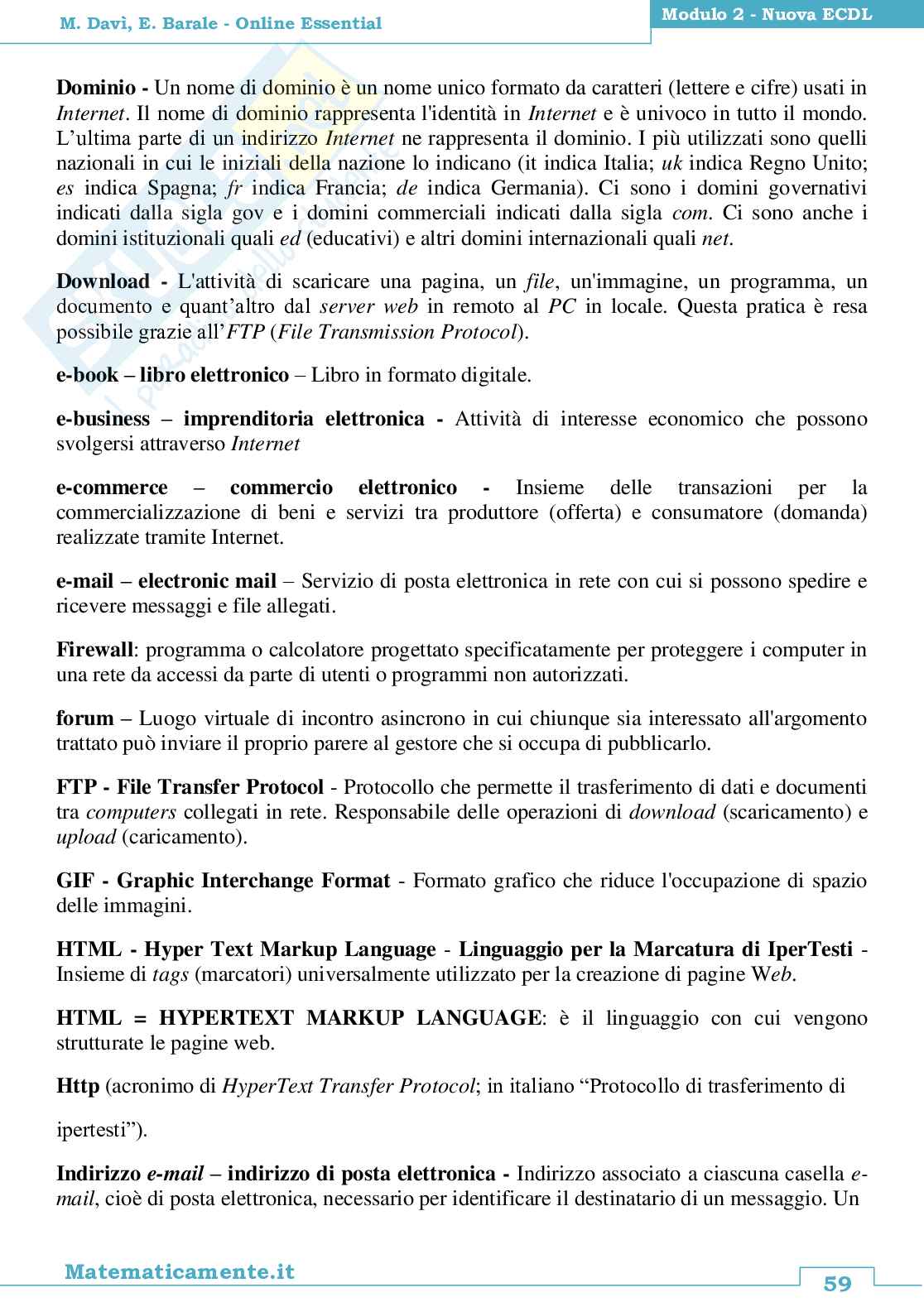 03. Nuova ECDL modulo 2: Online Essential (ebook) Pag. 61