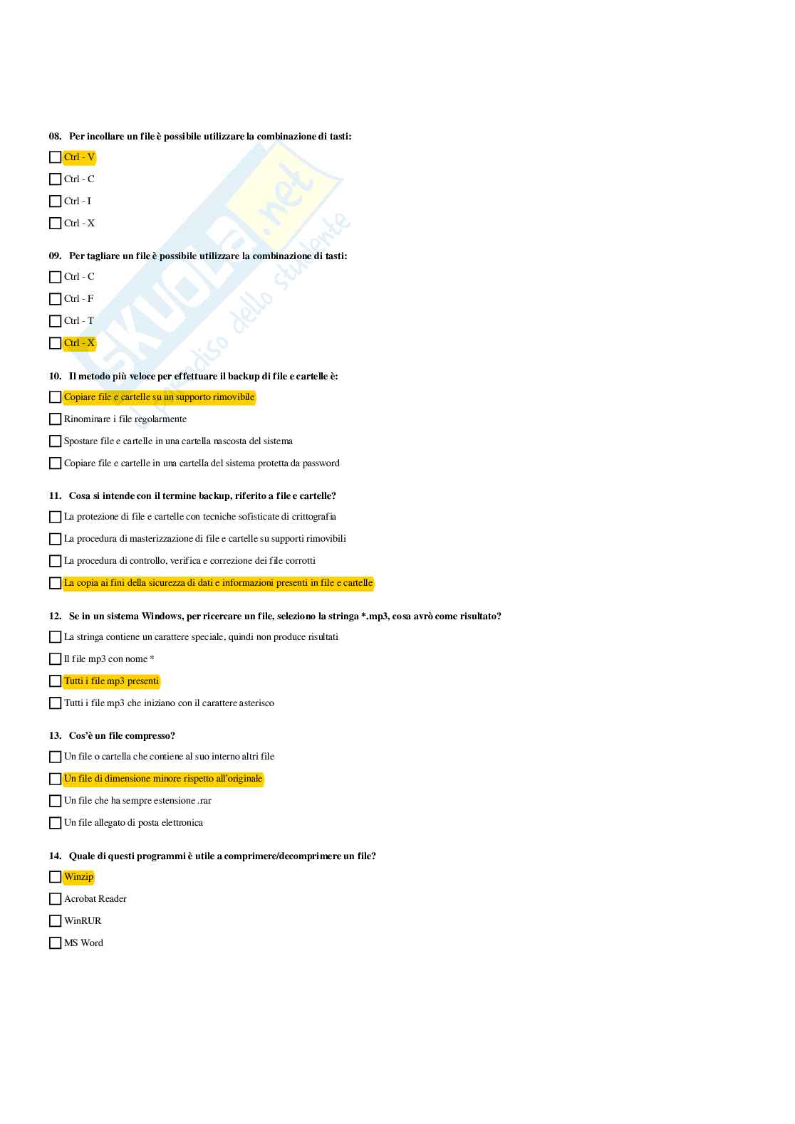 Paniere Informatica - Risposte multiple - aggiornato (2026) Pag. 11