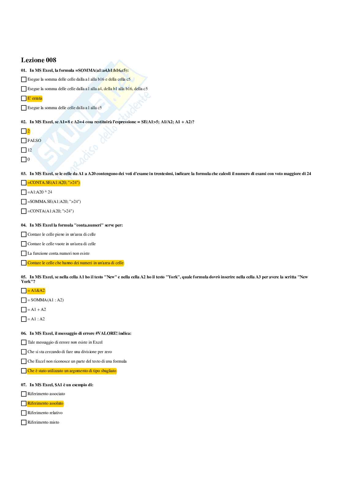 Paniere Informatica - Risposte multiple - aggiornato (2026) Pag. 16