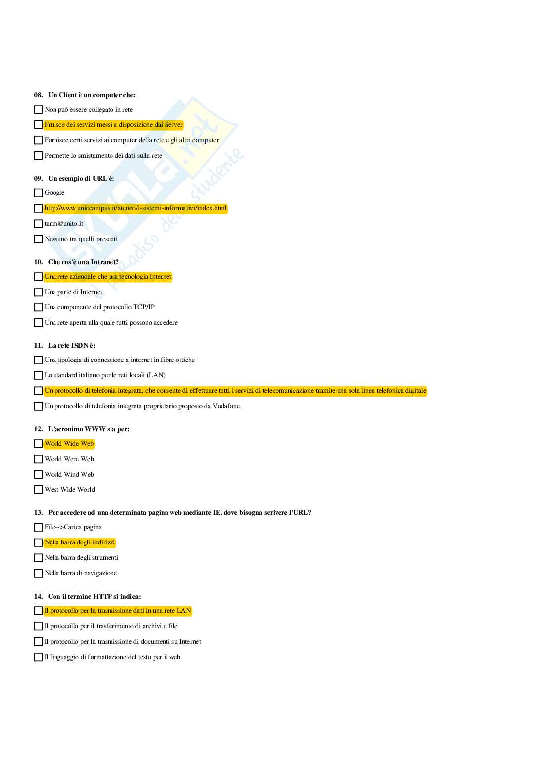 Paniere Informatica - Risposte multiple - aggiornato (2026) Pag. 26