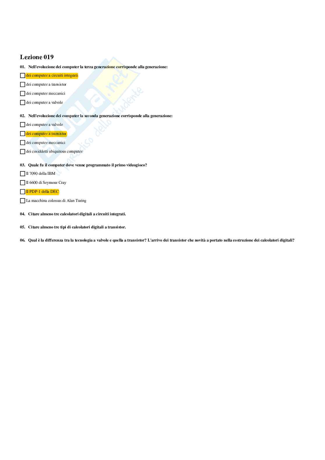 Paniere Informatica - Risposte multiple - aggiornato (2026) Pag. 36