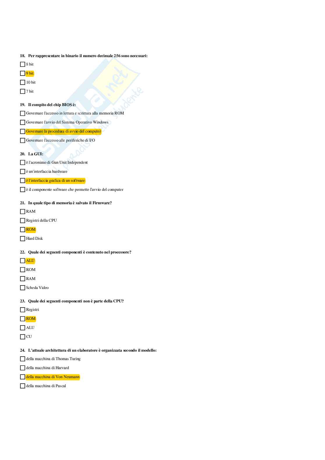 Paniere Informatica - Risposte multiple - aggiornato (2026) Pag. 6