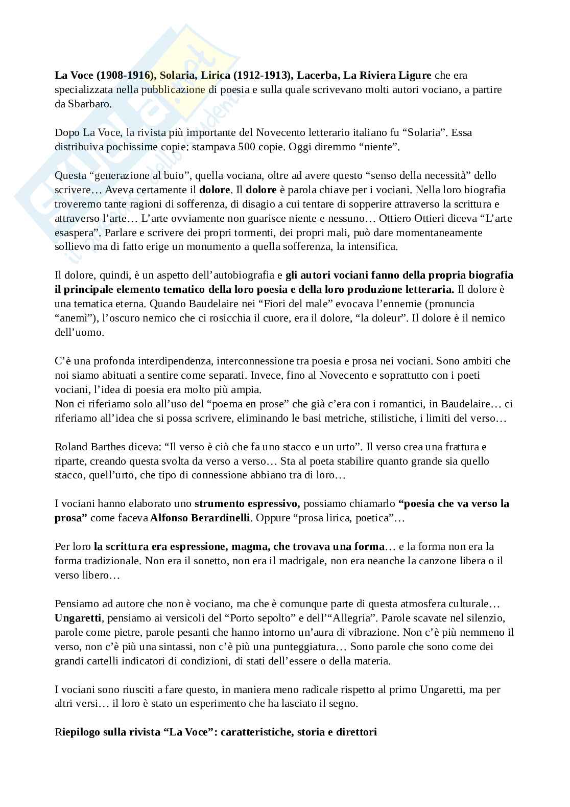 Rivista La Voce, protagonisti, direttori e caratteristiche Pag. 2