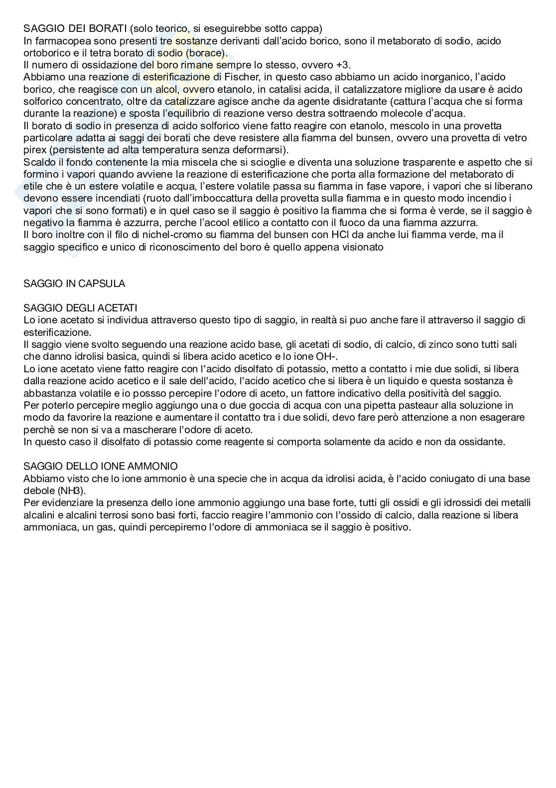 Appunti Analisi dei medicinali Pag. 1