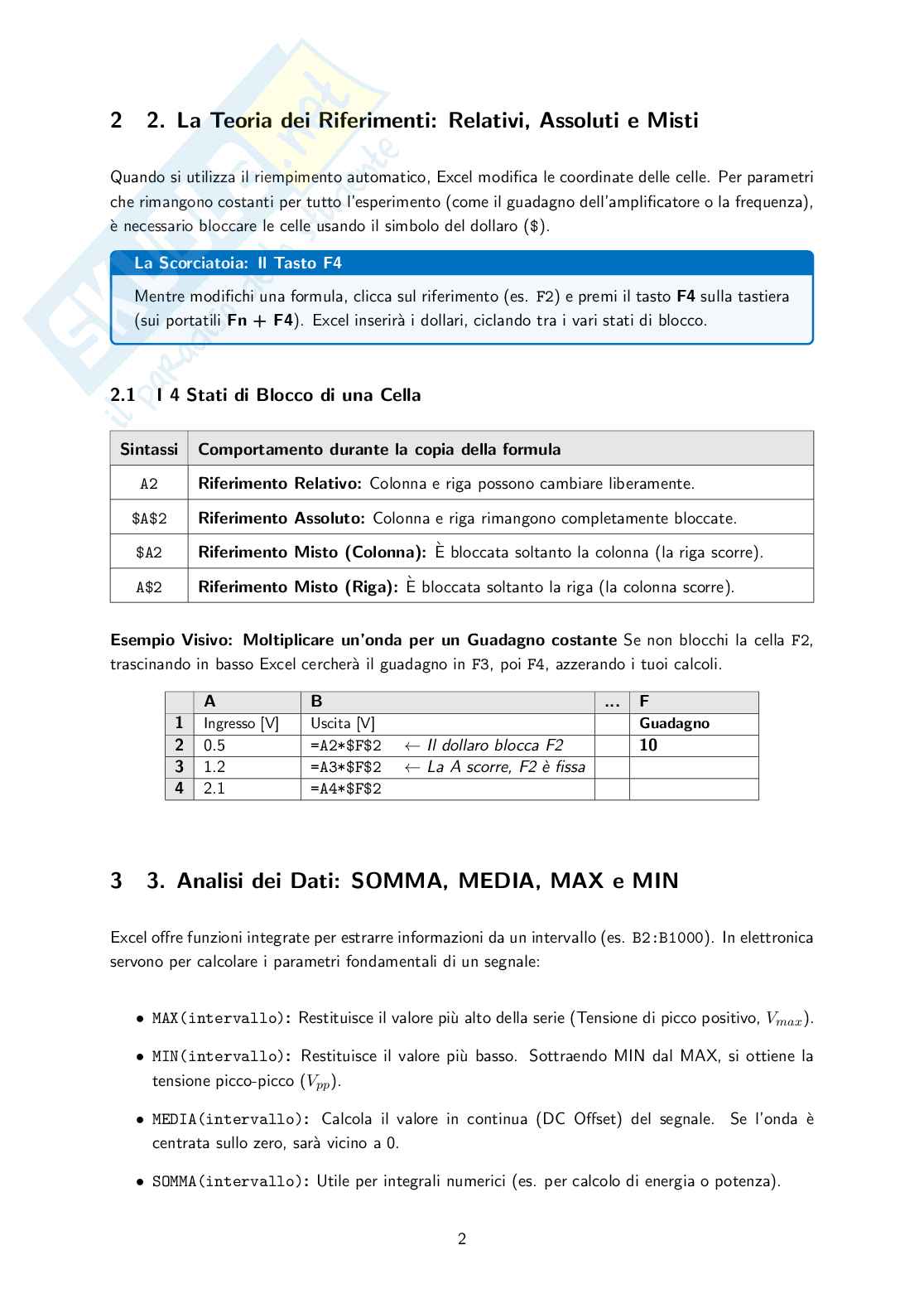 Preparazione excel e matlab per laboratorio Pag. 2