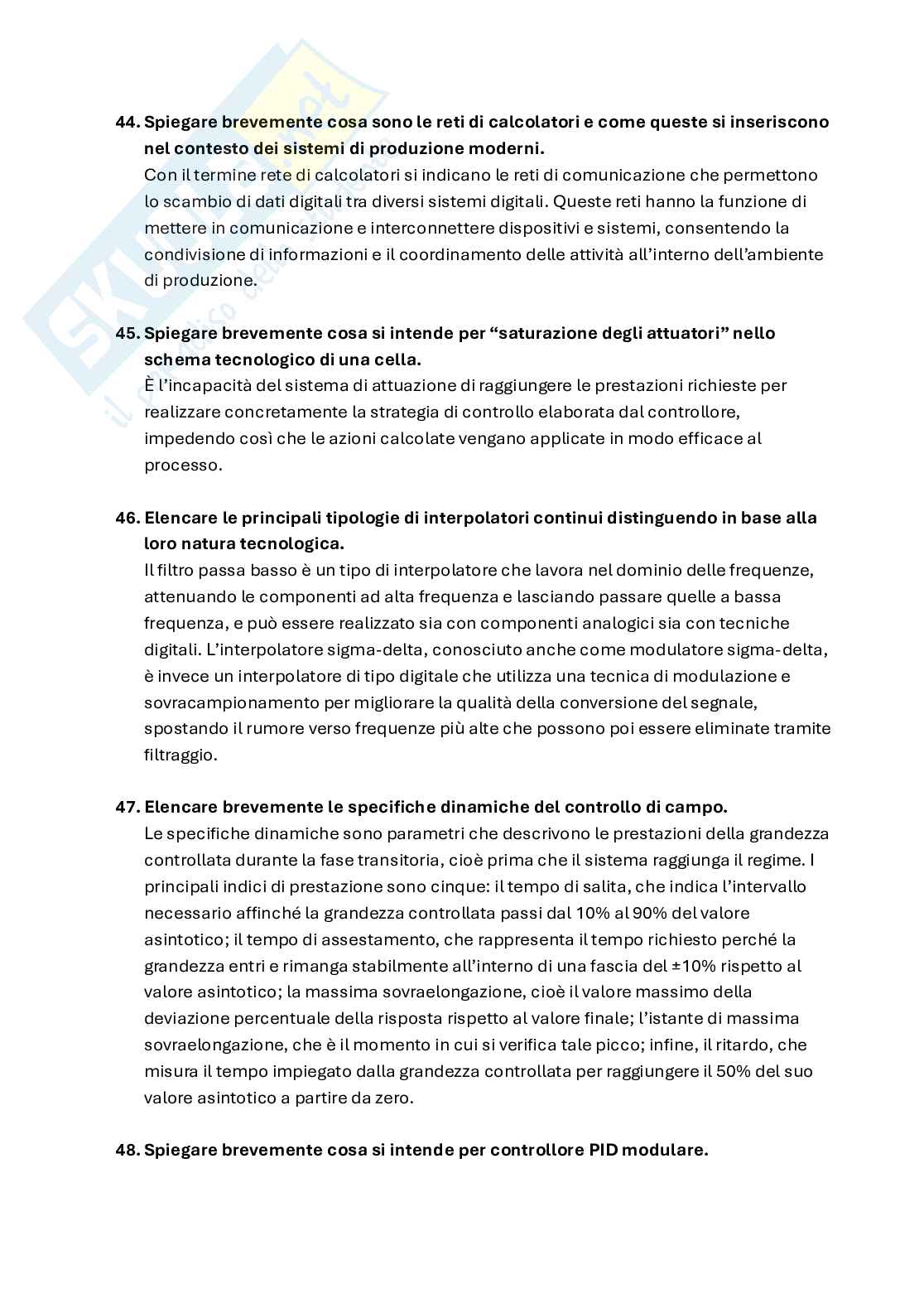 Domande esame Tecnologie per l'automazione industriale Pag. 11