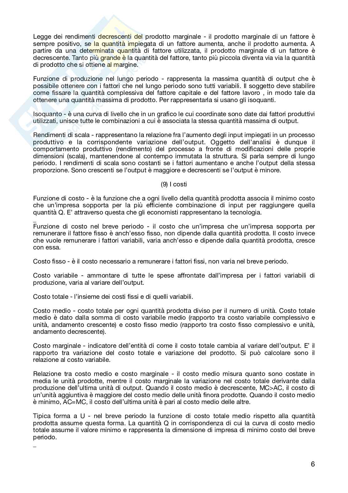 Riassunto esame Economia politica, Prof. Grillo Michele, libro consigliato Principi di Economia , Frank e Bernenke Pag. 6