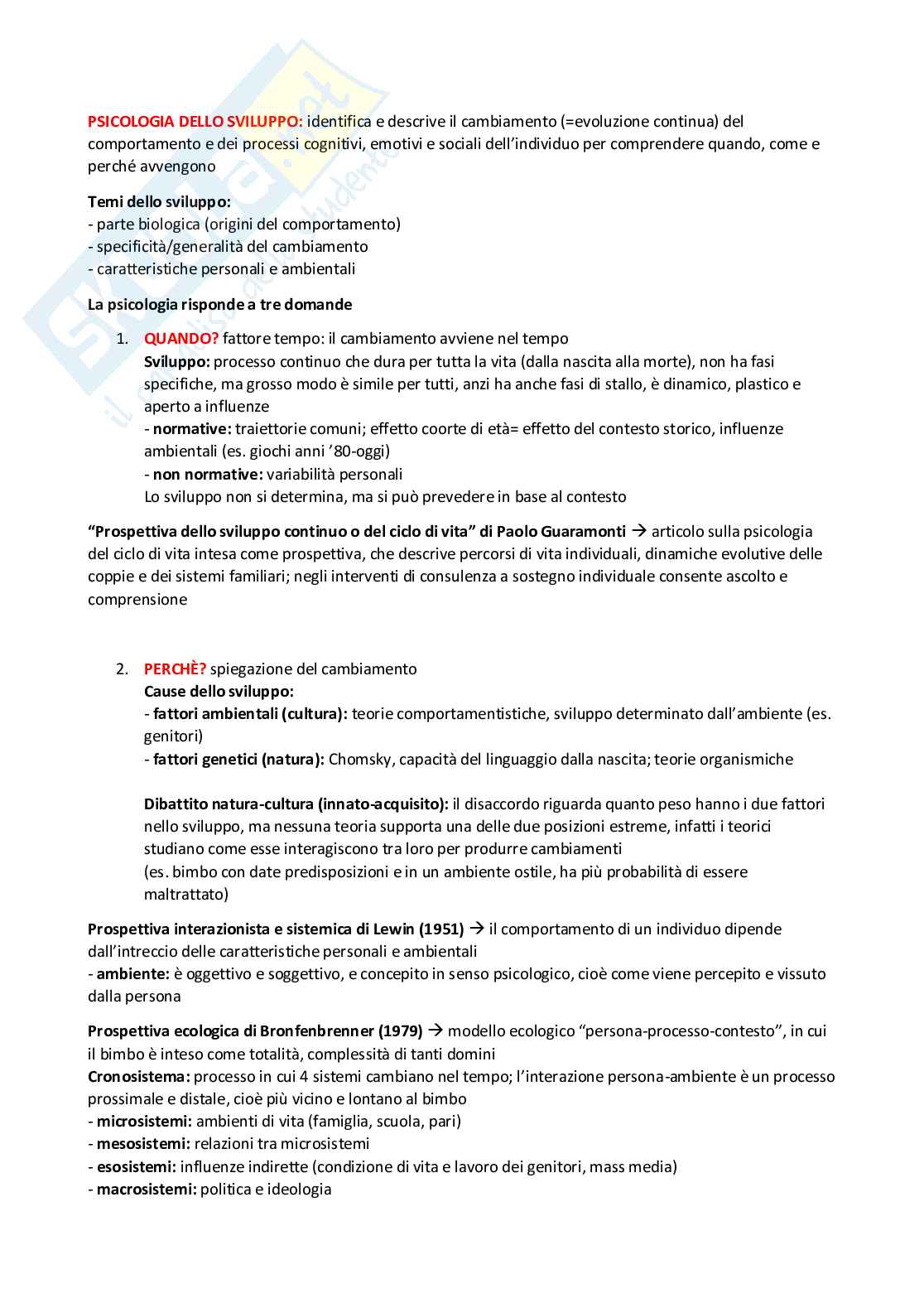 Psicologia dello sviluppo e dell'educazione (B018172) - Kit completo, appunti e preparazione esame | SFP Notes Vol. 22 Pag. 1