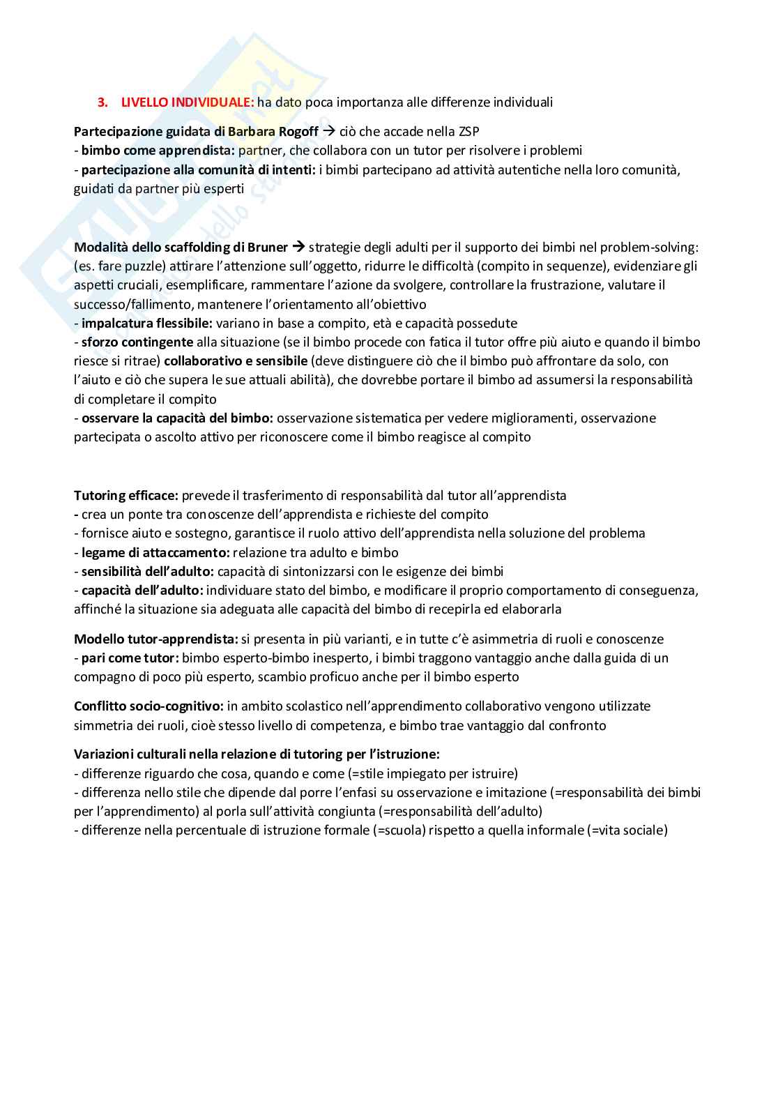 Psicologia dello sviluppo e dell'educazione (B018172) - Kit completo, appunti e preparazione esame | SFP Notes Vol. 22 Pag. 36