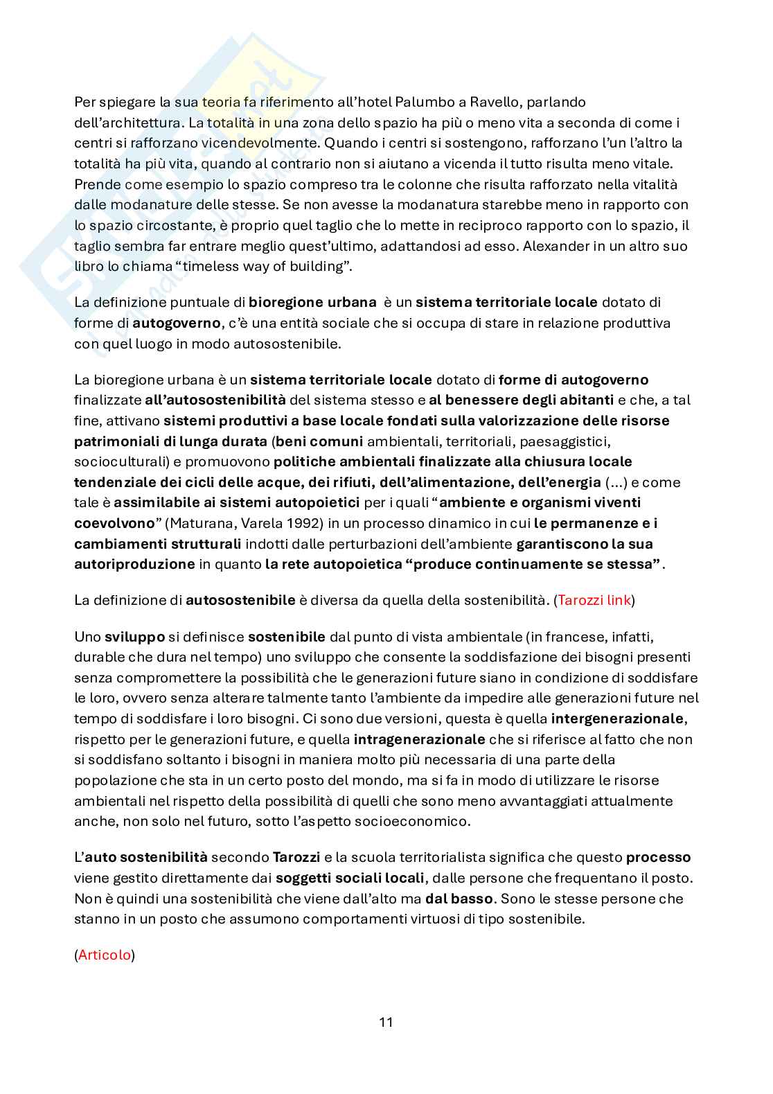 Appunti di Tecnica urbanistica Pag. 11