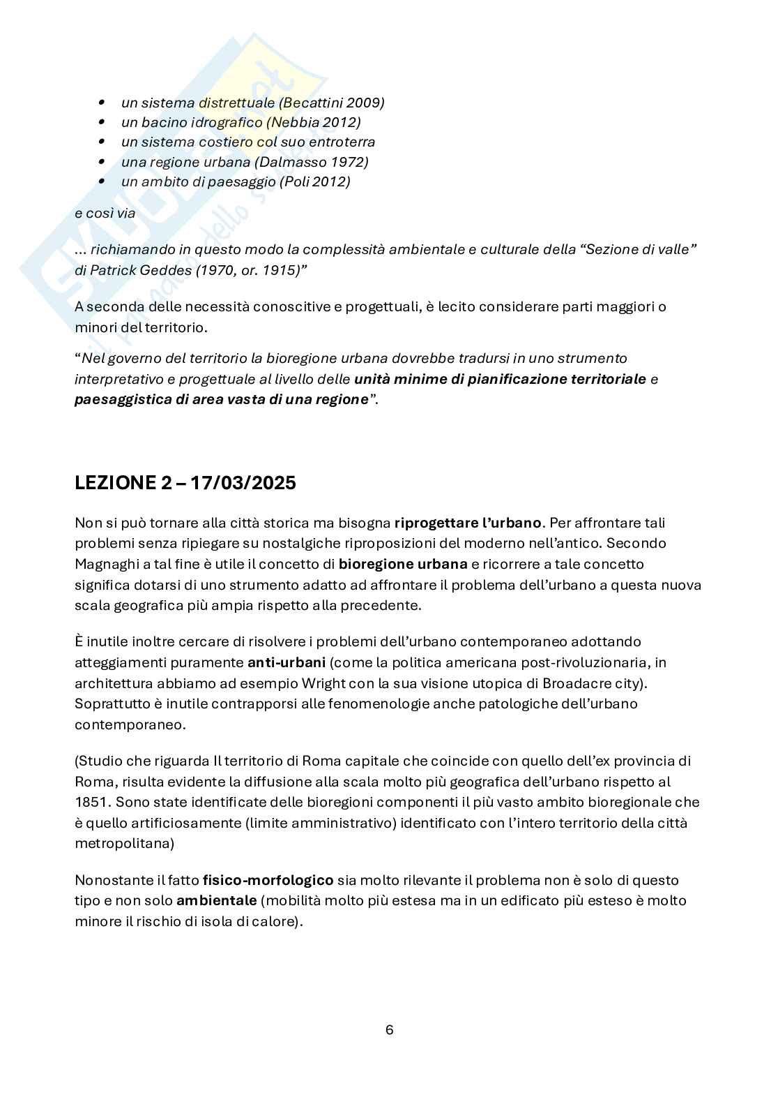 Appunti di Tecnica urbanistica Pag. 6