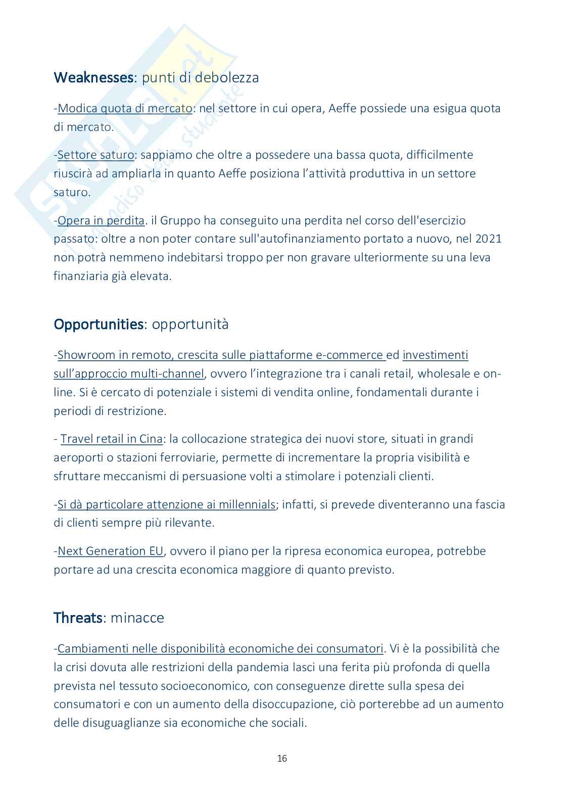 Tesina Gruppo AEFFE  Pag. 16