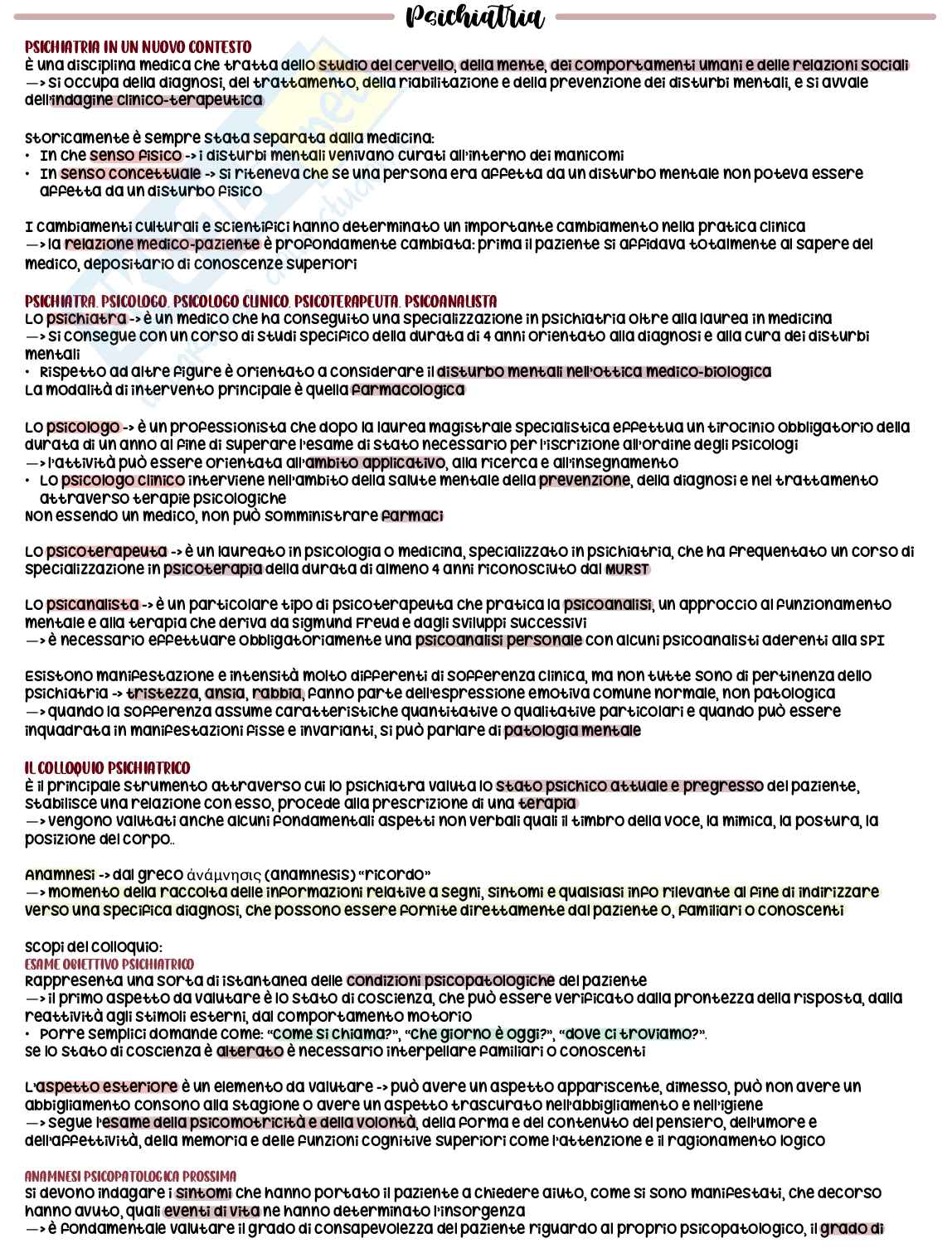 Psichiatria Pag. 1