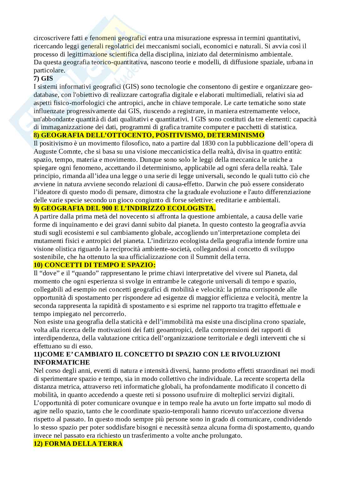 Domande aperte svolte per esame scritto Geografia Pag. 2