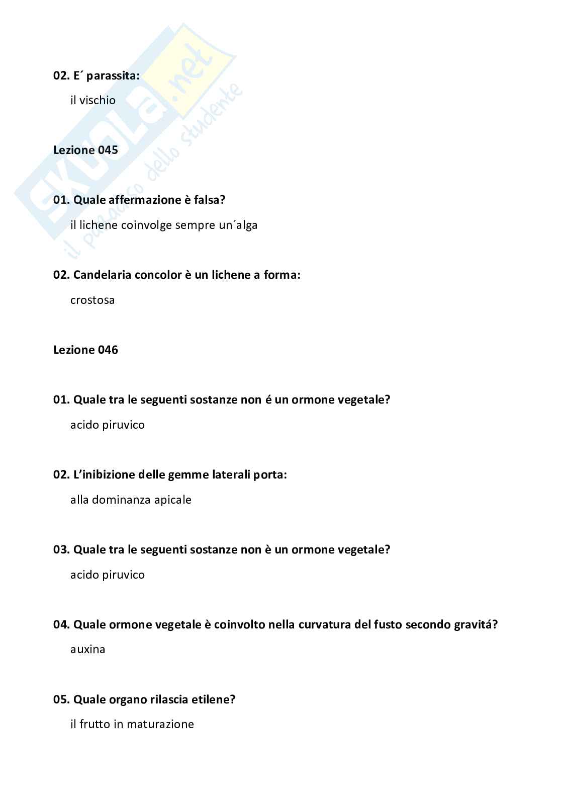 Domande chiuse + fuori paniere di Botanica e biodiversità vegetale Pag. 31