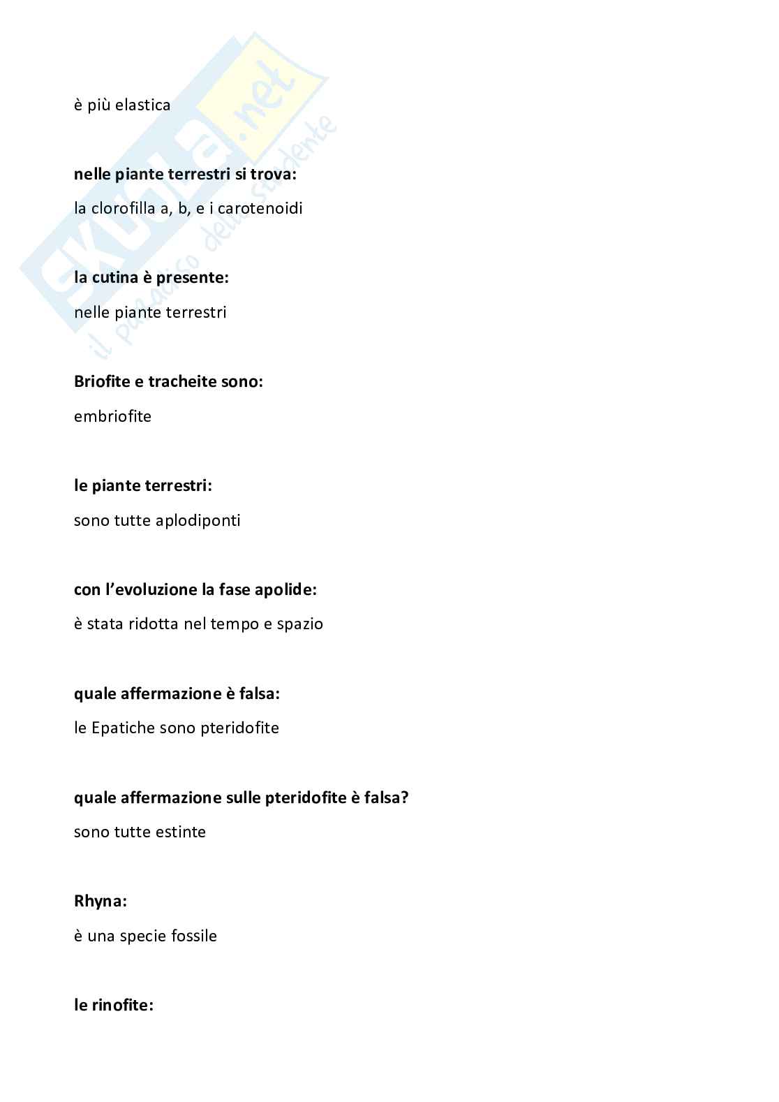 Domande chiuse + fuori paniere di Botanica e biodiversità vegetale Pag. 46
