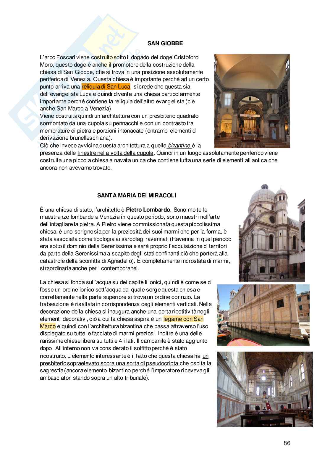 Storia architettura: parte 1 - Brunelleschi Palladio Pag. 86