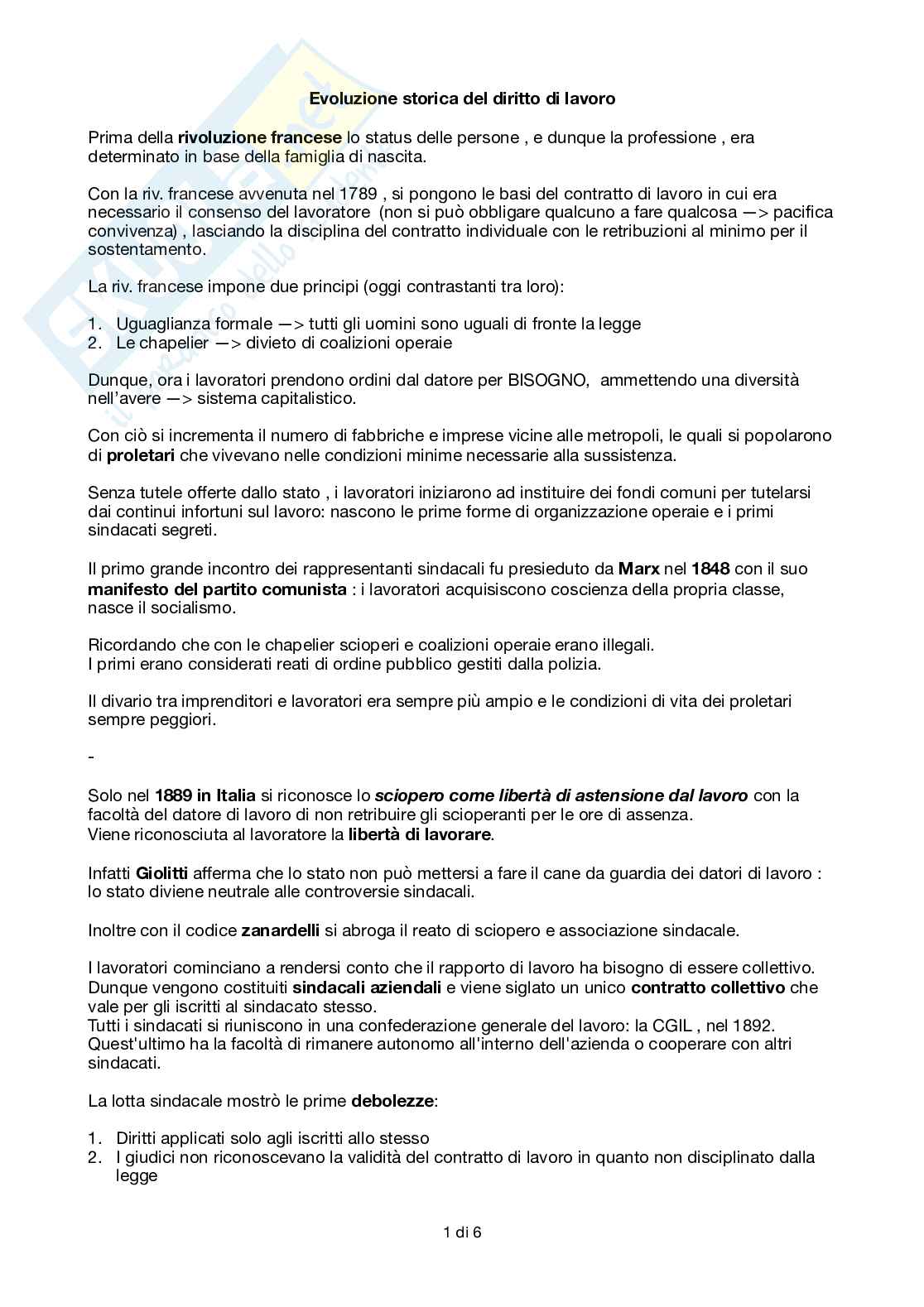Esonero Diritto del lavoro Pag. 1