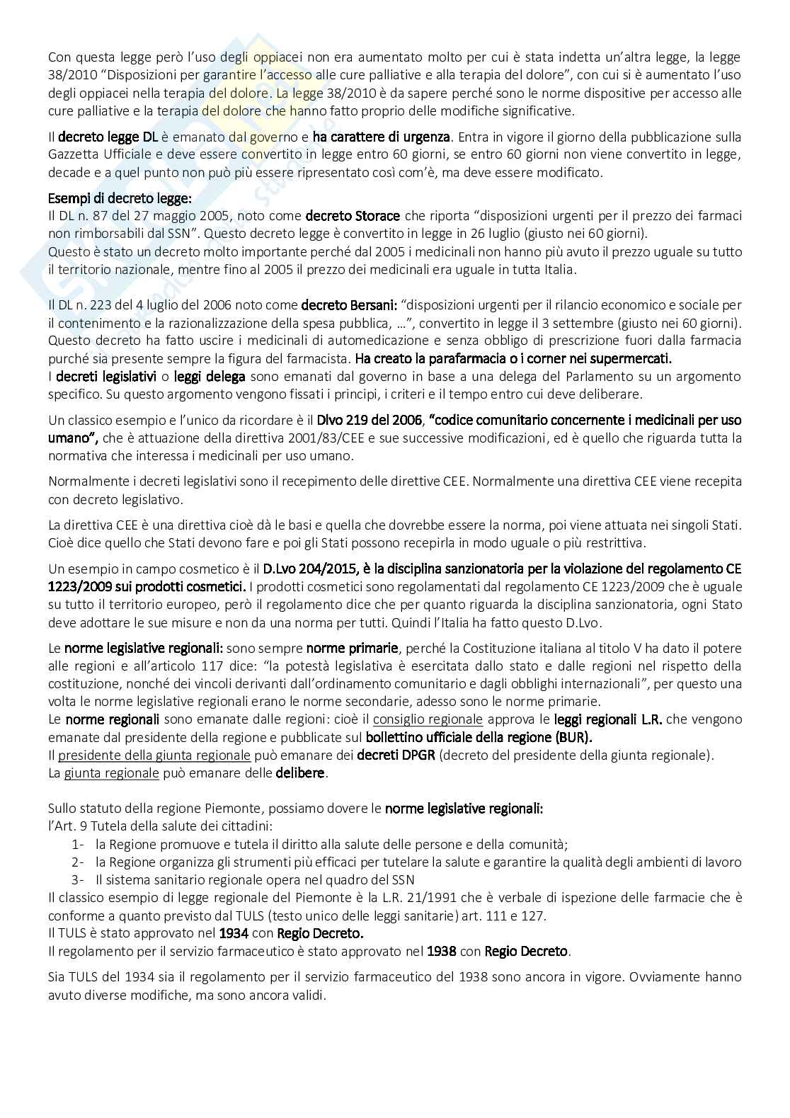 Tecnologia, legislazione e deontologia farmaceutiche I - Appunti e domande Pag. 2