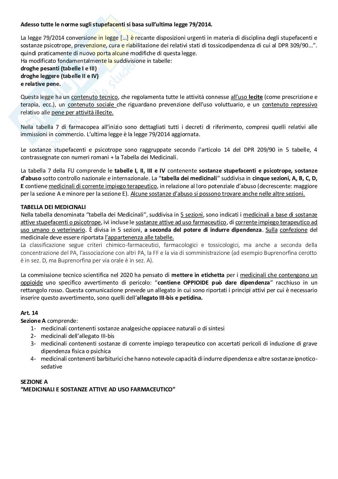 Tecnologia, legislazione e deontologia farmaceutiche I - Appunti e domande Pag. 41