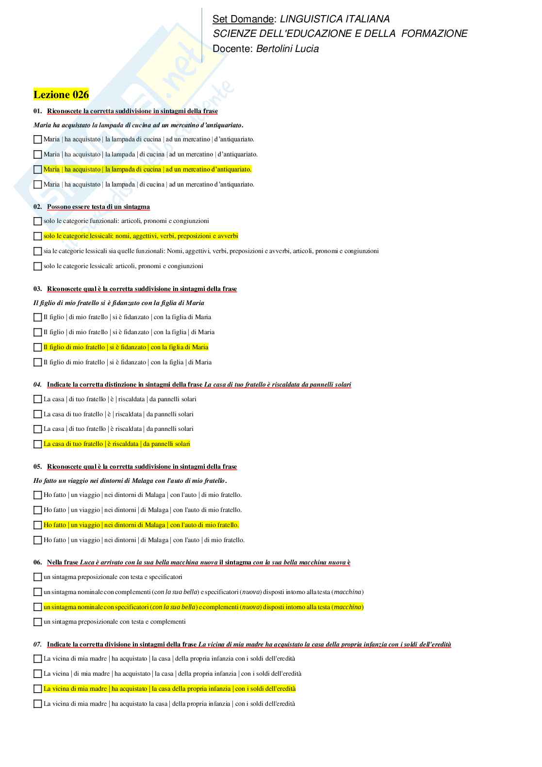 Paniere nuovo completo di Linguistica Italiana Pag. 41